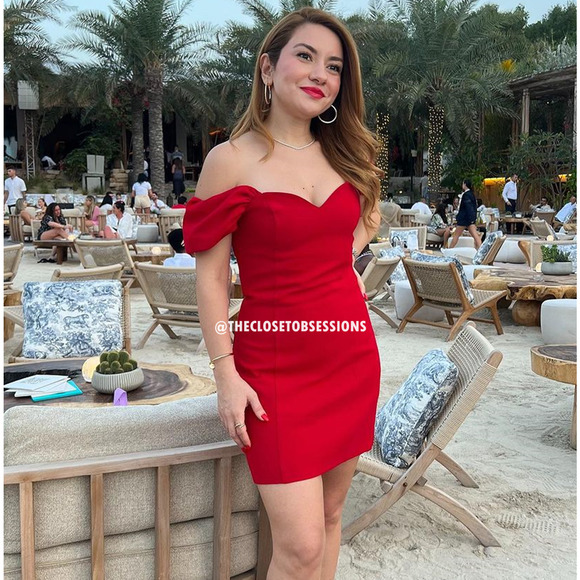 ZARA Off-Shoulder Mini Dress NWT | Red Sweetheart Neckline | Size L XL - Picture 8 of 16